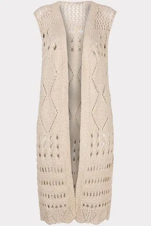 Esqualo Strickjacke grober Strickcardigan lang Sand L - Verkäufer: Sun & Famous