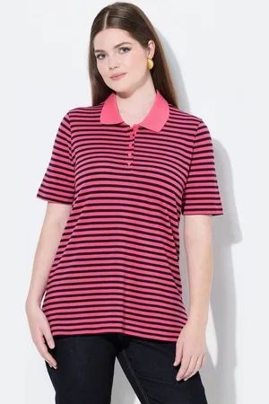 Ulla Popken Poloshirt Poloshirt Classic Fit Piqué Ringel Halbarm - Verkäufer: Popken Fashion Group