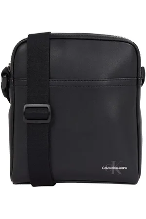 Calvin Klein Messenger Bag MONO LOGO REPORTER 18, Schultertasche, Herren-Umhängetasche, Mini Bag mit Logoschriftzug