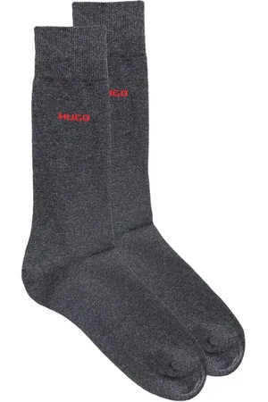 HUGO BOSS Businesssocken 2P RS UNI CC (Packung, 2-Paar, 2er Pack) mit kontrastfarbenem Logo-Schriftzug