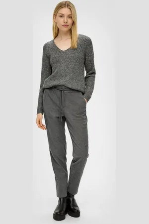 QS by s.Oliver 7/8-Hose Relaxed: Twill-Hose mit Tapered Leg Durchzugkordel - Verkäufer: