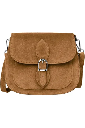 CASPAR Umhängetasche Kompakte Wildleder Damen Handtasche - CLASSIC LINE - Modell No.831, Vintage Stil, 100% Echtleder, angenehmer Tragekomfort - Made in Italy - Verkäufer: & SIKORA