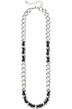 Bruno Banani Edelstahlkette Schmuck Geschenk Edelstahlkette mit Lederimitateinsätzen