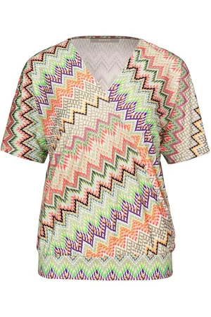 Bianca Print-Shirt WALLY mit angedeuteter Wickeloptik und modernem Druck - Verkäufer: