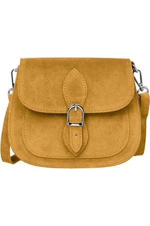 CASPAR Umhängetasche Kompakte Wildleder Damen Handtasche - CLASSIC LINE - Modell No.831, Vintage Stil, 100% Echtleder, angenehmer Tragekomfort - Made in Italy - Verkäufer: & SIKORA