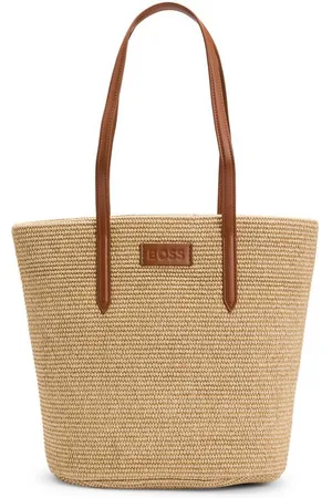 HUGO BOSS Henkeltasche Palmah TOTE B, Basttasche, Umhängetasche, Shopper mit großen Tragegriffen