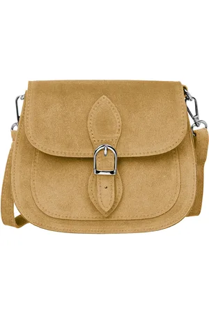 CASPAR Umhängetasche Kompakte Wildleder Damen Handtasche - CLASSIC LINE - Modell No.831, Vintage Stil, 100% Echtleder, angenehmer Tragekomfort - Made in Italy - Verkäufer: & SIKORA