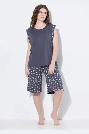 Ulla Popken Pyjama Shorty Zweiteiler Rundhals ärmellos weites Bein - Verkäufer: Popken Fashion Group