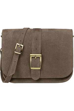CASPAR Umhängetasche Mittelgroße Veloursleder Damen Tasche - PREMIUM LINE - Modell No.824, Vintage Stil, 100% Echtleder, angenehmer Tragekomfort - Made in Italy - Verkäufer: & SIKORA
