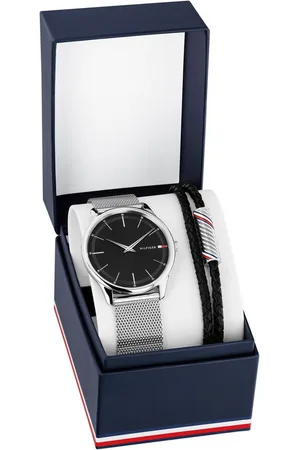 Tommy Hilfiger Quarzuhr ADRIAN GIFT SET 2770213, (Set, 2-tlg., mit dazu passendem Lederarmband), Armbanduhr, Herrenuhr, Edelstahlarmband, Ideal auch als Geschenk