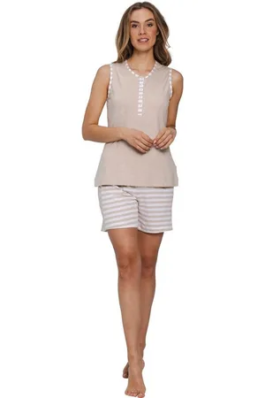 Pastunette Shorty Damen Pyjama kurz ohne Arm (2 tlg) Baumwolle - Verkäufer: HELLER-SHOES