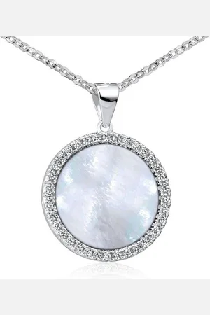 Materia Runder Anhänger Damen Perlmutt Zirkonia Ø18mm KA-456, 925 Sterling Silber, rhodiniert - Verkäufer: Schmuck