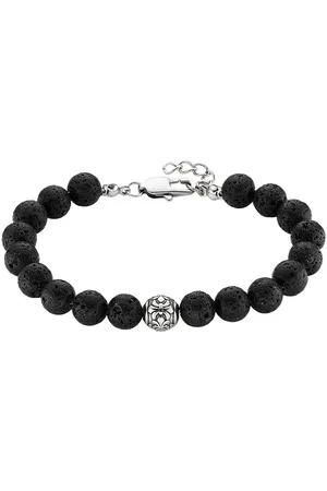 Bruno Banani Armband Schmuck Geschenk Edelstalarmband mit Lavasteinen, mit Lavastein