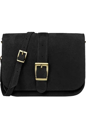 CASPAR Umhängetasche Mittelgroße Veloursleder Damen Tasche - PREMIUM LINE - Modell No.824, Vintage Stil, 100% Echtleder, angenehmer Tragekomfort - Made in Italy - Verkäufer: & SIKORA