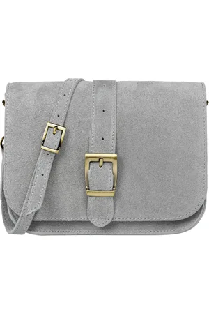 CASPAR Umhängetasche Mittelgroße Veloursleder Damen Tasche - PREMIUM LINE - Modell No.824, Vintage Stil, 100% Echtleder, angenehmer Tragekomfort - Made in Italy - Verkäufer: & SIKORA
