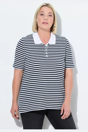 Ulla Popken Poloshirt Poloshirt Classic Fit Piqué Ringel Halbarm - Verkäufer: Popken Fashion Group