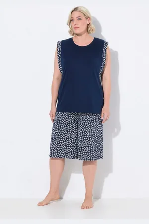 Ulla Popken Pyjama Shorty Zweiteiler Rundhals ärmellos weites Bein - Verkäufer: Popken Fashion Group
