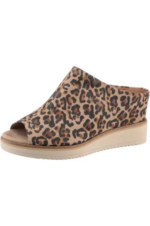 Tamaris Pantolette, Keilabsatz, Sommerschuh, Schlupfschuh im Leo-Look