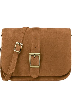 CASPAR Umhängetasche Mittelgroße Veloursleder Damen Tasche - PREMIUM LINE - Modell No.824, Vintage Stil, 100% Echtleder, angenehmer Tragekomfort - Made in Italy - Verkäufer: & SIKORA