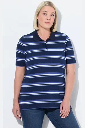 Ulla Popken Poloshirt Poloshirt Classic Fit Piqué Ringel Halbarm - Verkäufer: Popken Fashion Group