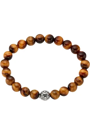 Bruno Banani Armband Schmuck Geschenk felxibles Tigeraugenarband mit Edelstahlkugel, mit Tigerauge (synth)