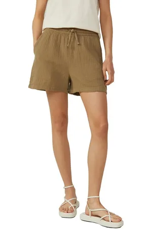 QS by s.Oliver Shorts im Crinkle-Look und mit Bindeband