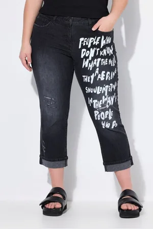 Angel of Style Regular-fit-Jeans 7/8-Jeans Amy Straight Fit Wording 5-Pocket - Verkäufer: Popken Fashion Group