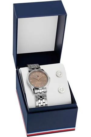Tommy Hilfiger Quarzuhr JADE GIFT SET 2770215, (Set, 3-tlg., mit dazu passenden Ohrsteckern), Armbanduhr, Damenuhr, Edelstahlarmband, Ideal auch als Geschenk