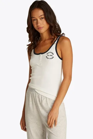 Tommy Hilfiger Tanktop RIB TANK TOP mit Logo, kontrastfarbenen Details