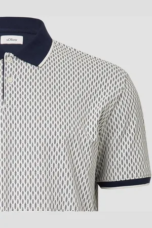 QS by s.Oliver Kurzarmshirt Gemustertes Poloshirt mit Kontrast-Details - Verkäufer: