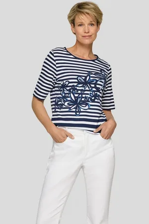 Rabe Print-Shirt Gestreiftes Shirt mit floralen Prints