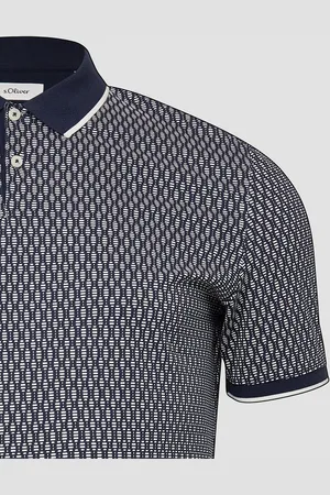 QS by s.Oliver Kurzarmshirt Gemustertes Poloshirt mit Kontrast-Details - Verkäufer: