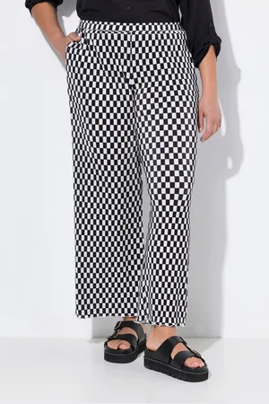Angel of Style Funktionshose Hose weites Bein Plissee Schachbrett-Muster - Verkäufer: Popken Fashion Group