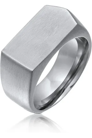Kuzzoi Silberring Siegelring Rechteckig Modern Edelstahl - Verkäufer: JULIE & GRACE GmbH