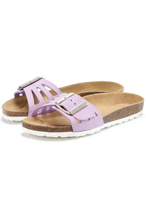 ELBSAND Sandale Pantolette Mule, offener Schuh aus Leder mit weichem Komfortkorkfußbett