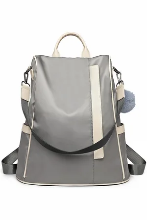 MISS LULÙ Rucksack Anti-Diebstahl Rucksack mit Pom Anhänger Cityrucksack für Damen - Verkäufer: Halterner Technologie GmbH