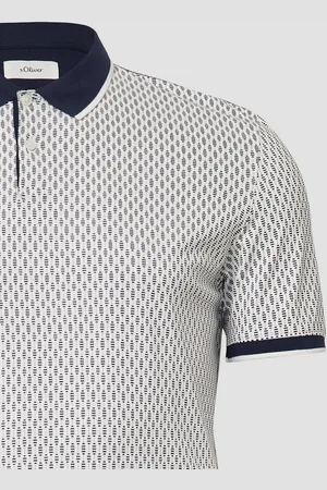 QS by s.Oliver Kurzarmshirt Gemustertes Poloshirt mit Kontrast-Details - Verkäufer:
