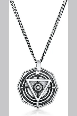 Kuzzoi Kette mit Anhänger Herren Achteck Dreieck Kreis Symbol 925 Silber, Dreieck - Verkäufer: JULIE & GRACE GmbH