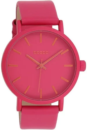 Oozoo Quarzuhr Damenuhr C11178 Fuchsiafarben Lederband 42 mm - Verkäufer: Jäckle Uhrenhandel e.K.
