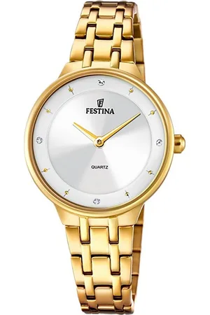 Festina Quarzuhr Damenuhr Mademoiselle, (Analoguhr), Damen Armbanduhr rund, Edelstahlarmband gold, Fashion - Verkäufer: Fit4Style Silberschmuck - IMPPAC