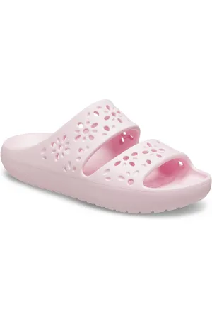 Crocs Classic Floral Cut Out Sandal Badepantolette, Sandale, Sommerschuh, Pool Slides mit genoppter Innensohle