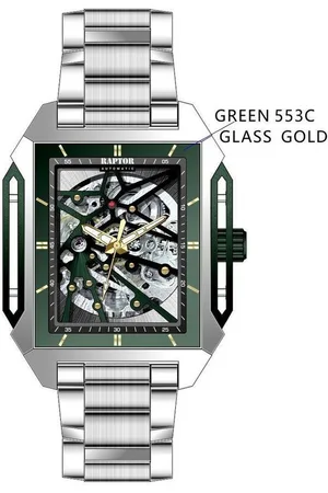 Raptor Quarzuhr RA20406 Skelett-Herrenuhr, Edelstahl, 5 ATM, kantig, vintage - Verkäufer: Shaghafi GmbH