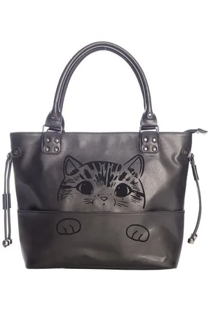Banned Retro Handtasche Delicatty, Samt beflockter Katzen Print - Verkäufer: Schompi Trading e.K.