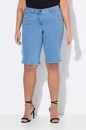 Miamoda Regular-fit-Jeans Jeans-Bermuda gerade Glitzersteinchen-Strahlen - Verkäufer: Popken Fashion Group