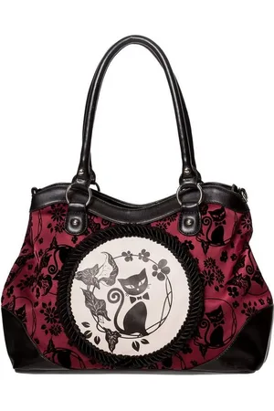 Banned Retro Schultertasche Call Of The Phoenix , Katze Gemme Samt Gothic - Verkäufer: Schompi Trading e.K.