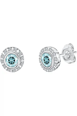 vivance collection Paar Ohrstecker 925-Sterling Silber rhodiniert Weißtopas und Blautopas
