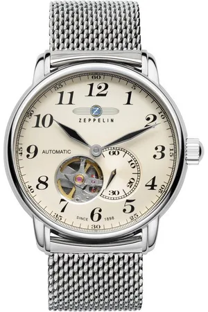 Zeppelin Automatikuhr LZ 127 Graf 7666M-5, Armbanduhr, Herrenuhr, Made in Germany, Mechanische Uhr, Edelstahlband