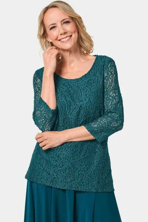 GOLDNER Klassische Bluse Spitzenbluse mit zartem Glanz - Verkäufer: