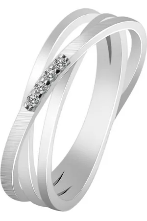 Akzent Silberring Amy 925/- Echt Silber rhodiniert Zirkoniabesatz matt/poliert Ř 52 (Einzeln), Damen Ring - Verkäufer: Shaghafi GmbH
