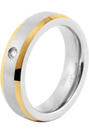 Akzent Fingerring Dorée aus Edelstahl, 1 Zirkonia-Stein, bicolor, Gr. 48 - 58 (Einzeln), Damen Ring - Verkäufer: Shaghafi GmbH